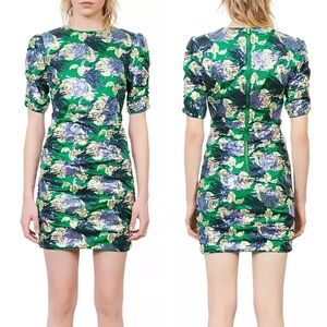 Maje Razul Embroidered Sequin Mini Dress green purple party nye cocktail